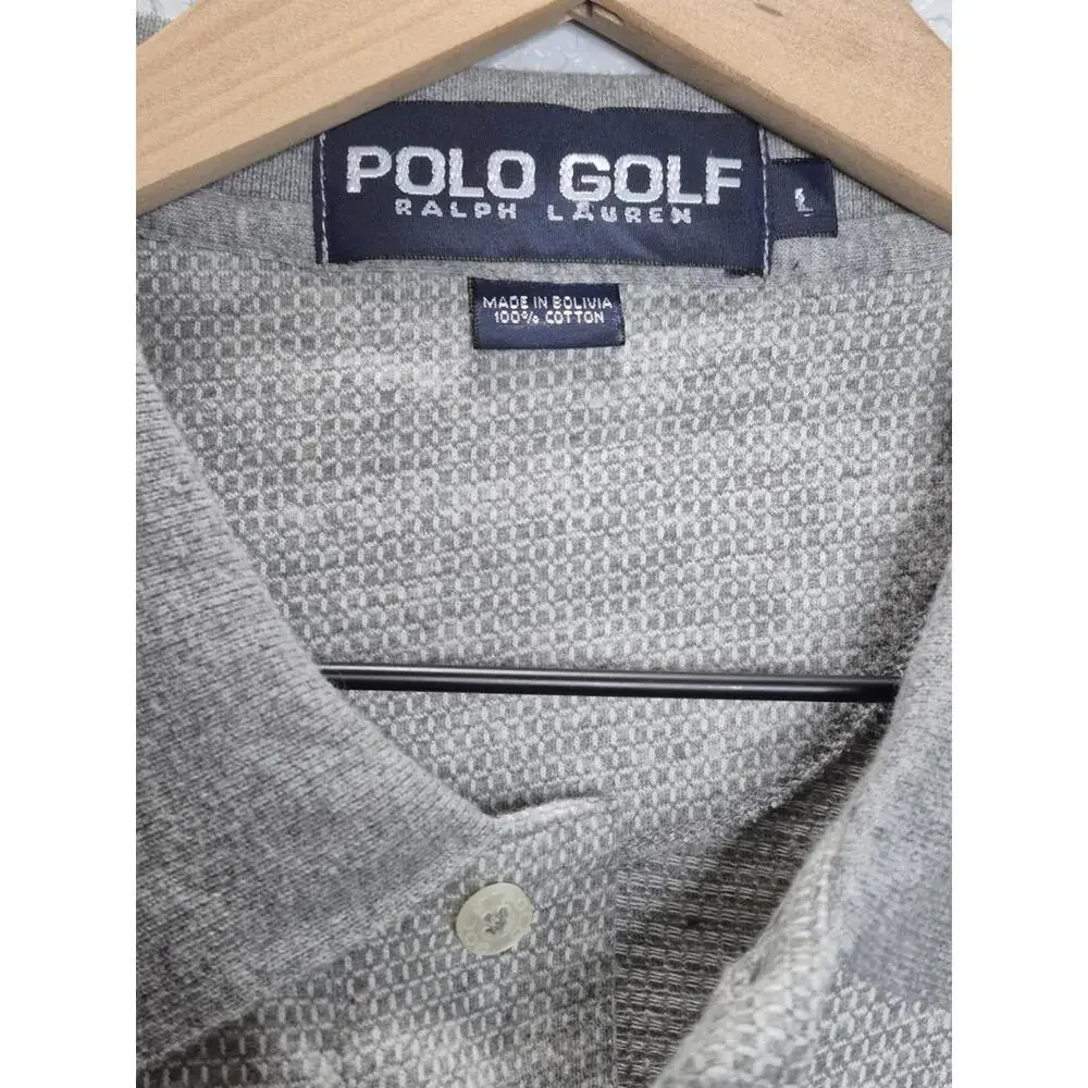 Polo Golf Ralph Lauren Mens Large Gray Short Sleeve Polo Crest Logo Cotton